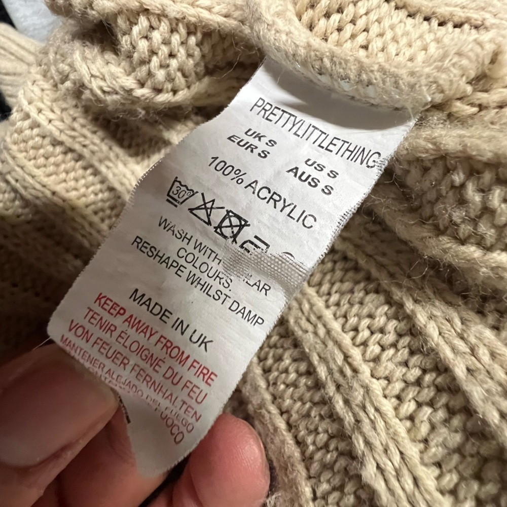 PrettyLittleThing Tan Ribbed Cardigan - Picture 4 of 4